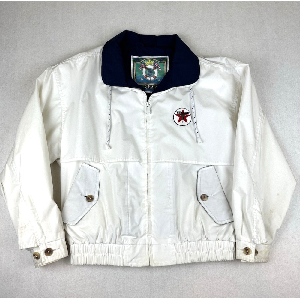 Vintage Gear for Sports Texico Windbreaker Jacket White Blue Mens S